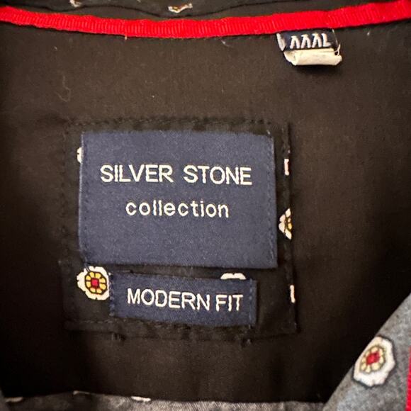 Silverstone collection black printed button down shirt size XXXL - Picture 3 of 6